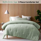 NNEDSZ Vintage Design Homewares Reflections Sage 3 Piece Comforter Set King