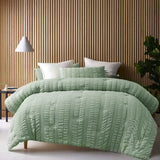 NNEDSZ Accessorize Seersucker Sage 3 Piece Polyester Comforter Set King
