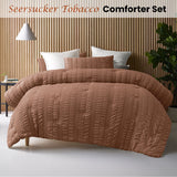 NNEDSZ Accessorize Seersucker Tobacco 3 Piece Comforter Set Queen