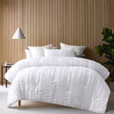 NNEDSZ Accessorize Seersucker White 3 Piece Polyester Comforter Set Queen