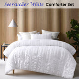NNEDSZ Accessorize Seersucker White 3 Piece Polyester Comforter Set Queen