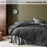 NNEDSZ Soho Waffle Dark Grey 3 Piece Comforter Set King