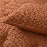 NNEDSZ Soho Waffle Tobacco 3 Piece Comforter Set King