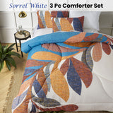 NNEDSZ Accessorize Sorrel White Foliage 3 Piece Comforter Set King