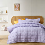 NNEDSZ Vintage Design Homewares Lilac French Linen Coverlet Set Queen