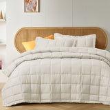 NNEDSZ Vintage Design Homewares Natural French Linen Coverlet Set King