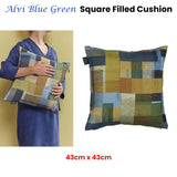 NNEDSZ Bedding House Alvi Blue Green Square Filled Cushion 43cm x 43cm
