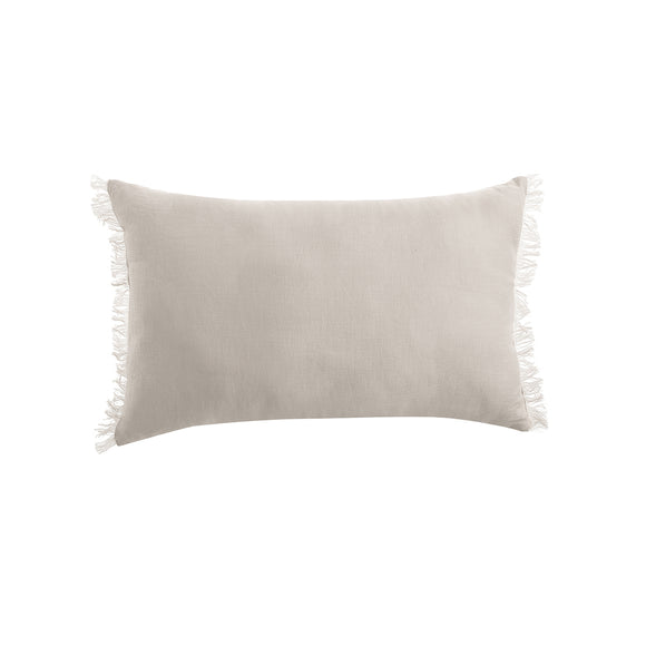 NNEDSZ Vintage Design Homewares Natural French Linen Filled Cushion Oblong - 35cm x 55cm