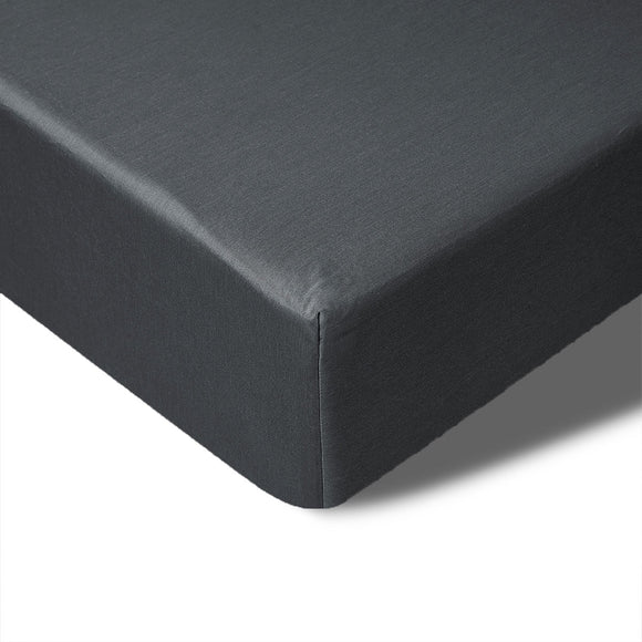 NNEDSZ 400TC Charcoal Bamboo Cotton Fitted Sheet 40cm Wall Queen