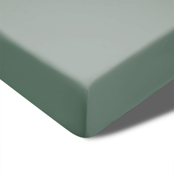 NNEDSZ 400TC Sage Bamboo Cotton Fitted Sheet 40cm Wall Queen