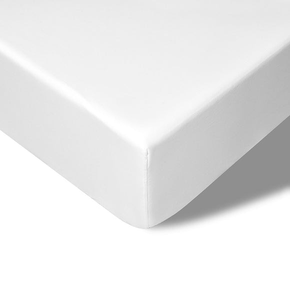 NNEDSZ 400TC White Bamboo Cotton Fitted Sheet 40cm Wall King