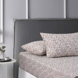 NNEDSZ Lisa Ochre Washed Cotton Printed Fitted Sheet Set Double