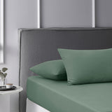 NNEDSZ Olive Washed Cotton Fitted Sheet Set Super King