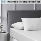 NNEDSZ White Washed Cotton Fitted Sheet Set King