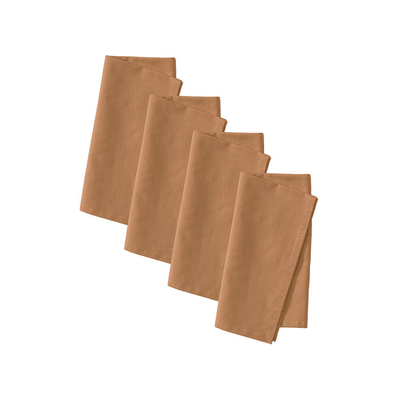 NNEDSZ Vintage Design Homewares Set of 4 Washed Linen Cotton Square Napkins Terracotta 50cm x 50cm
