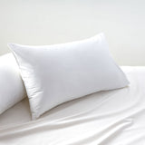 NNEDSZ White 400TC Bamboo Cotton Pair of Standard Pillowcases 48 x 73 + 15cm