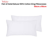 NNEDSZ Pair of White Hotel Deluxe Cotton King Pillowcases 50cm x 90cm