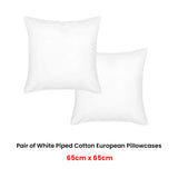 NNEDSZ Pair of White Piped Hotel Deluxe Cotton European Pillowcases