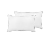 NNEDSZ Pair of White/Black Piped Hotel Deluxe Cotton Standard Pillowcases
