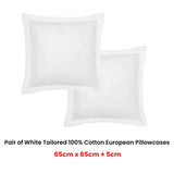 NNEDSZ Pair of White Tailored Hotel Deluxe Cotton European Pillowcases