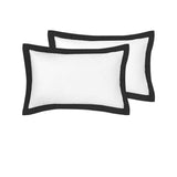 NNEDSZ Pair of White/Black Tailored Hotel Deluxe Cotton Standard Pillowcases