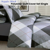 NNEDSZ Big Sleep Argyles Black Quilt Cover Set Single