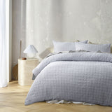 NNEDSZ Accessorize Augusta Grey Ruched Quilt Cover Set Double