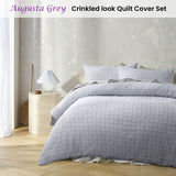 NNEDSZ Accessorize Augusta Grey Ruched Quilt Cover Set Queen