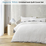 NNEDSZ Accessorize Augusta White Ruched Quilt Cover Set Double