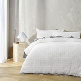 NNEDSZ Accessorize Augusta White Ruched Quilt Cover Set Queen
