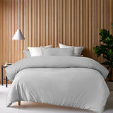 NNEDSZ Grey 400TC Grey Bamboo Cotton Double Stitched Quilt Cover Set Double