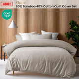 NNEDSZ Stone 400TC Stone Bamboo Cotton Double Stitched Quilt Cover Set Super King