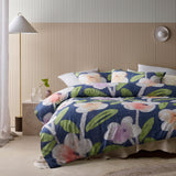 NNEDSZ Accessorize Bella Blue Cotton Floral Quilt Cover Set Queen