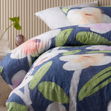 NNEDSZ Accessorize Bella Blue Cotton Floral Quilt Cover Set Single