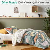 NNEDSZ Happy Kids Dino Mania Green Cotton Quilt Cover Set Double