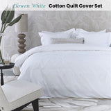 NNEDSZ Riviera Maison Elowen White Cotton Quilt Cover Set Queen