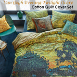 NNEDSZ Van Gogh Evening Twilight Ochre Cotton Sateen Quilt Cover Set King