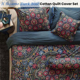 NNEDSZ PIP Studio Il Ricamo Dark Blue Cotton Quilt Cover Set Queen