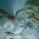 NNEDSZ Bedding House Lou Blue Green Cotton Floral Quilt Cover Set King