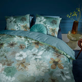 NNEDSZ Bedding House Lou Blue Green Cotton Floral Quilt Cover Set King