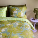 NNEDSZ Oilily Melodi Green Cotton Floral Quilt Cover Set Queen