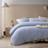 NNEDSZ Vintage Design Homewares Parquet Snooze Blue Cotton Quilt Cover Set Queen