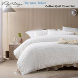 NNEDSZ Vintage Design Homewares Parquet White Cotton Quilt Cover Set King