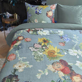 NNEDSZ Bedding House Van Gogh Partout des Fleurs Green Cotton Sateen Quilt Cover Set King