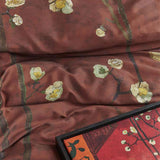NNEDSZ Bedding House Van Gogh Plum Blossoms Red Cotton Sateen Quilt Cover Set Queen