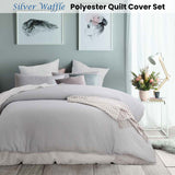 NNEDSZ Silver Waffle Polyester Quilt Cover Set Queen
