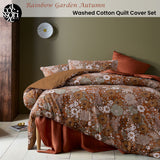 NNEDSZ Accessorize Rainbow Garden Autumn Washed Cotton Quilt Cover Set King