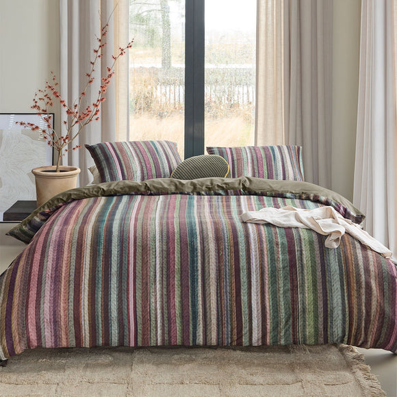 NNEDSZ Bedding House Roman Multi Cotton Stripe Quilt Cover Set King