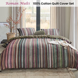 NNEDSZ Bedding House Roman Multi Cotton Stripe Quilt Cover Set King