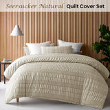 NNEDSZ Accessorize Seersucker Natural Polyester Quilt Cover Set King